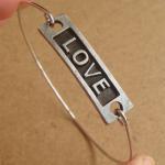 Love Bangle Bracelet, Simple Everyday Jewelry, Elegant gift, Bridesmaid Gift, Bridal Wedding Jewelry