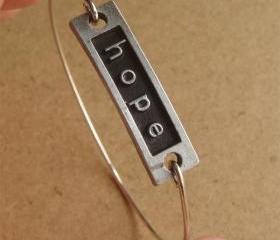 Hope Bangle Bracelet, Simple Everyday Jewelry, Elegant gift, Bridesmaid Gift, Bridal Wedding Jewelry
