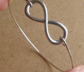 Large Infinity Bangle Bracelet, Simple Everyday Jewelry, Elegant gift, Bridesmaid Gift, Bridal Wedding Jewelry