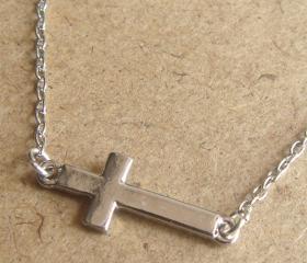 Cross Chain Necklace, Simple Everyday Jewelry, Elegant gift, Bridesmaid Gift, Bridal Wedding Jewelry