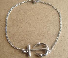 Anchor Chain Bracelet, Simple Everyday Jewelry, Elegant gift, Bridesmaid Gift, Bridal Wedding Jewelry