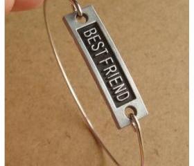 Best Friend Bangle Bracelet, Simple Everyday Jewelry, Elegant gift, Bridesmaid Gift, Bridal Wedding Jewelry