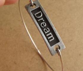 Dream Bangle Bracelet, Simple Everyday Jewelry, Elegant gift, Bridesmaid Gift, Bridal Wedding Jewelry